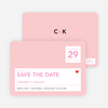 Postcard Inspired Save the Date Cards - Baby Pink