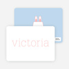 Rabbit Stripe Stationery and Note Cards - Cotton Candy