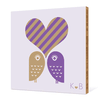Owls in Love Bamboo Wall Art - Grape
