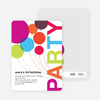 Rainbow Balloons Birthday Party Invitations - Multi