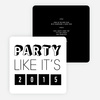 Retro New Year’s Party Invitations - Black
