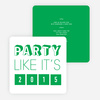 Retro New Year’s Party Invitations - Green