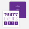 Retro New Year’s Party Invitations - Purple