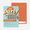 Retro Party Invitations - Blue