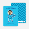 Righteous Hero Birthday Invitations - Electric Blue