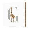 G Giraffe Monogram Bamboo Art - Warm Gray