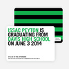 Simple Graduation Invitations - Green Grad