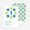 Teddy Bear Kaleidoscope Birthday Invite - Peacock Blue