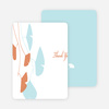 Thank You Card for Bridal Shower Invitations: Leaves - Aqua