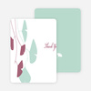 Thank You Card for Bridal Shower Invitations: Leaves - Mint Green