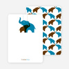 Thank You Card for Momma and Baby Elephant Baby Shower Invitation - Cadet Blue