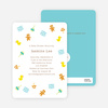 The Baby Classics Baby Shower Invitations: Bears, Ducks, Blocks, Pacifiers and Rattles - Blue
