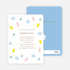 The Baby Classics Baby Shower Invitations: Bears, Ducks, Blocks, Pacifiers and Rattles - Blue