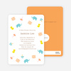 The Baby Classics Baby Shower Invitations: Bears, Ducks, Blocks, Pacifiers and Rattles - Orange