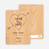 Tree Carving Save the Date Cards - Plywood