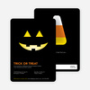 Trick or Treat Pumpkin Face Halloween Invitations - Yellow