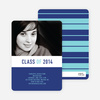 Unique Modern Graduation Announcements and Invitations - Dark Cobalt
