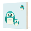 Owl Family Bamboo Wall Art - Light Mocha