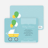 Vintage Stroller Baby Shower Invitations - Blue Bubbles