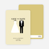 Wedding Dress and Tuxedo Save the Date Cards - Yellow