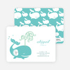 Whale Spout Modern Birthday Invitation - Aqua Blue