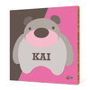 Cuddly Bear Modern Bamboo Art - Cranberry Cream