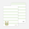 Woodblock Owl Personal Stationery - Green Smoothie