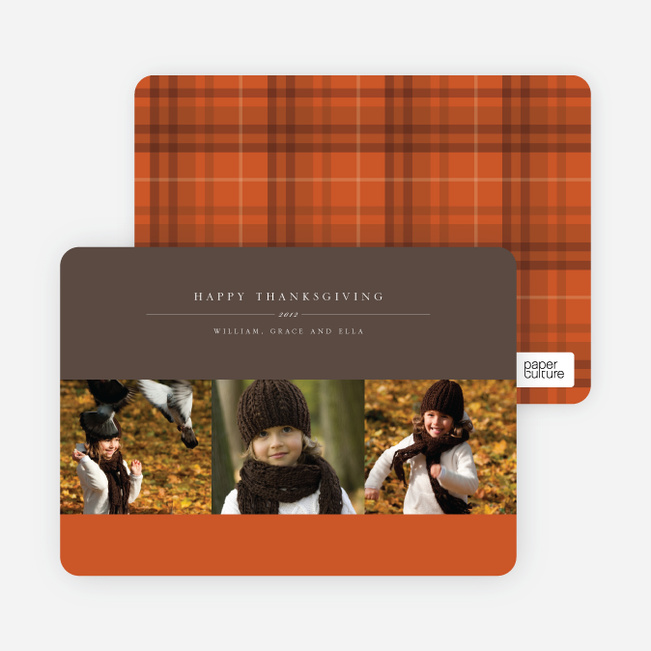 3 Photo Thanksgiving Photo Cards - Saffron