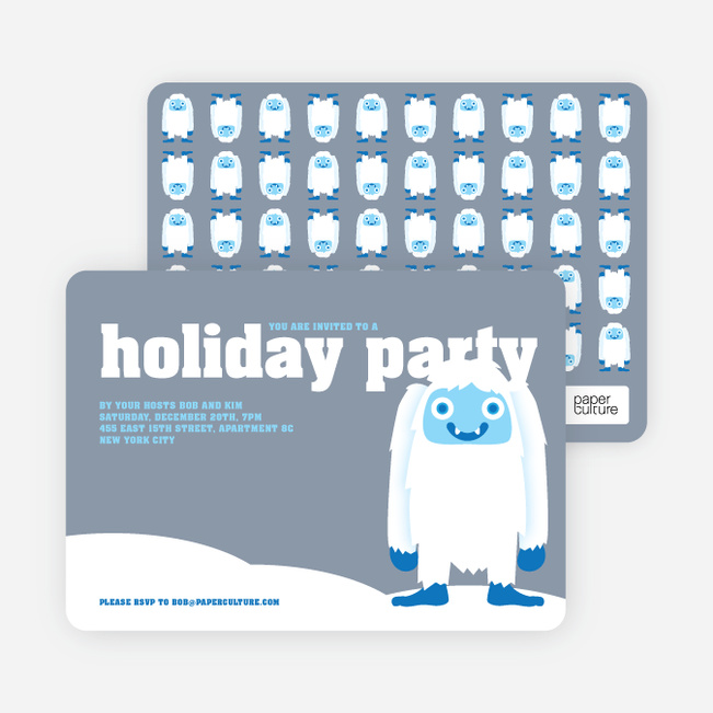 Abominable Snowman Holiday Invitations - Mercury