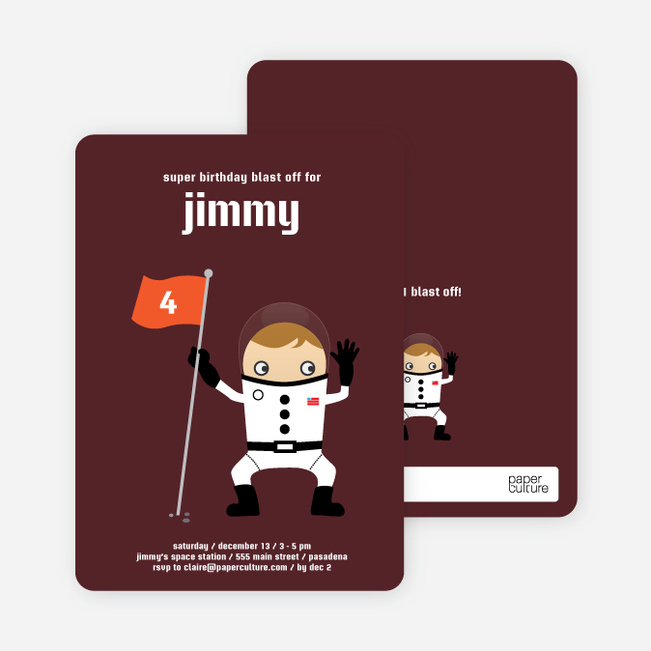 Astronaut Birthday Invitation - Espresso