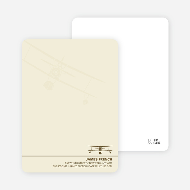 Aviator Custom Stationery for Airplane Fanatics - Ecru