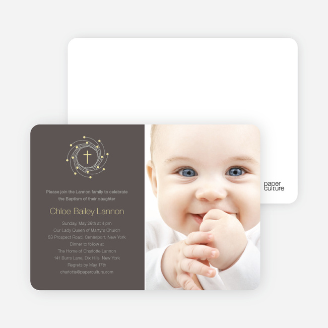 Christmas and Holiday Baptism Invitation - Light Yellow