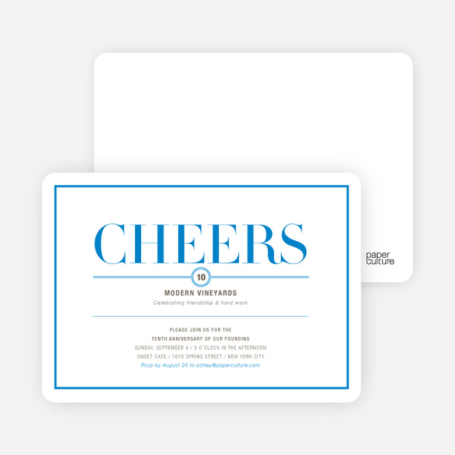 Elegant Cheers Invitations - Blue Hurricane