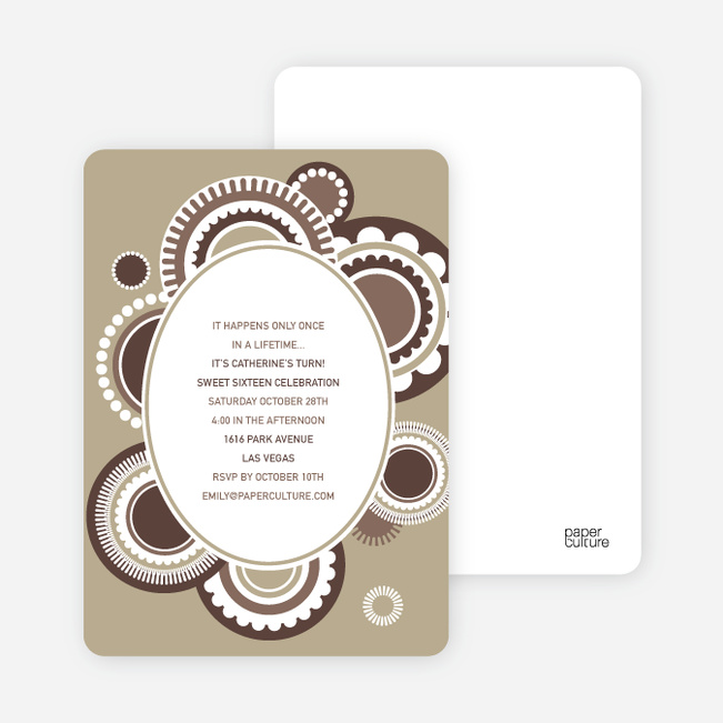 Festive Colors Multi Purpose Party Invitations - Mocha Milk