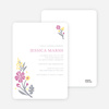 Flower Sprig Bridal Shower Invitations - Raspberry Pudding