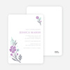 Flower Sprig Bridal Shower Invitations - Grape Petal