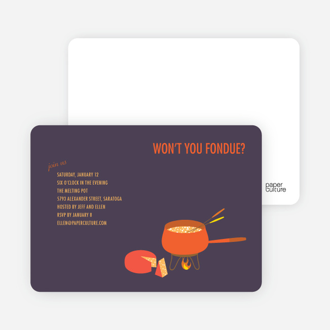 Fondue Party Invitations - Carrot