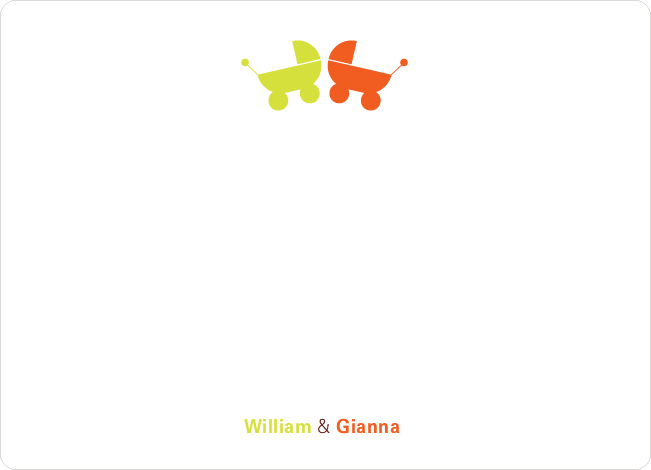Stationery: ‘Double Trouble Strollers’ cards. - Dark Chocolate
