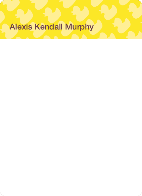 Note Cards: ‘Duck Wallpaper Birth Announcements’ cards. - Yellow