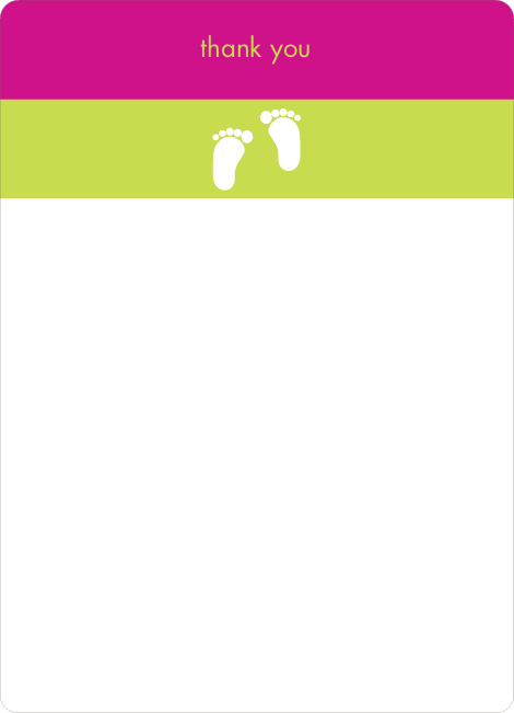 Notecards for the ‘Baby Feet Shower Invitations’ cards. - Fuchsia