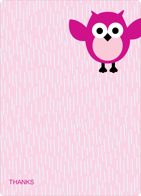 Stationery: ‘Wise Owl Baby Shower’ cards. - Fuchsia