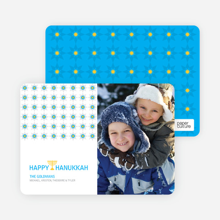 Happy Hanukkah Card - Cornflower Blue