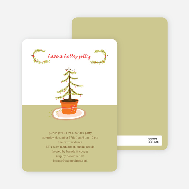 Have a Holly Jolly Holiday Invitations - Celadon