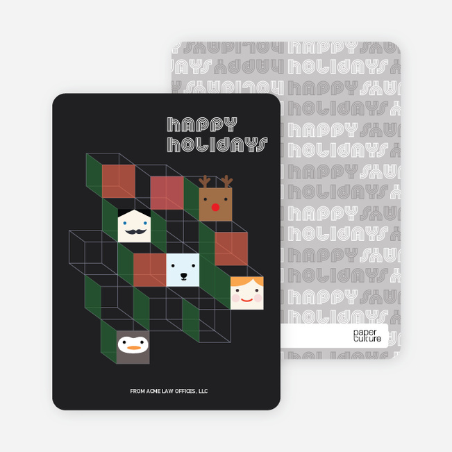 Hip to be Square Holiday Cards - Black