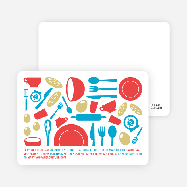 Iron Chef and Top Chef Party Invitations - Marinara