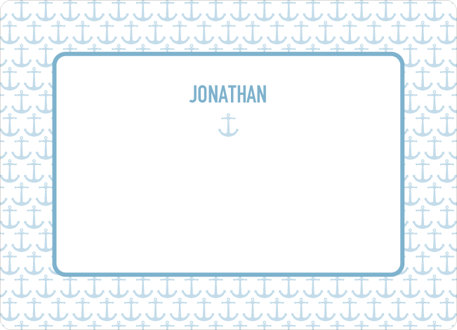 Personal Stationery for Sailor Birth Announcement - Cadet Blue