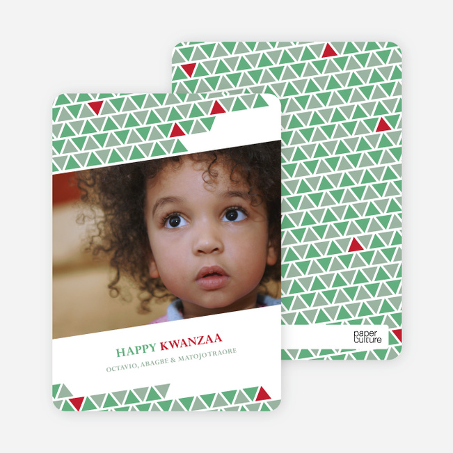 Kwanzaa Triangles Holiday Photo Cards - Wintergreen