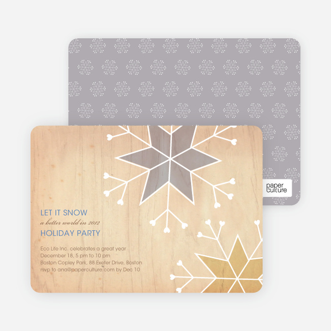 Let It Snow Snowflake Holiday Party Invitations - Mercury