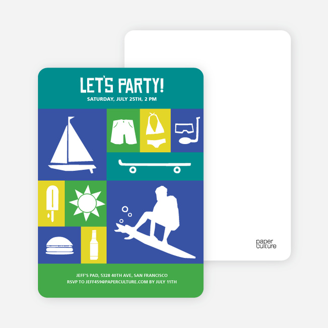 Let’s Get this Party Started Invitations - Teal