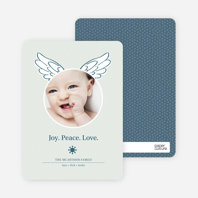 Little Angel Holiday Photo Cards - Mystic Blue